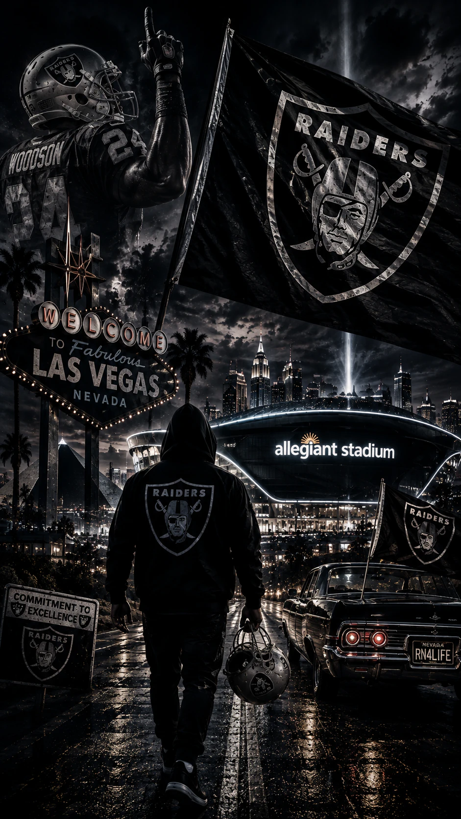 Silver and Black vertical cinematic artwork